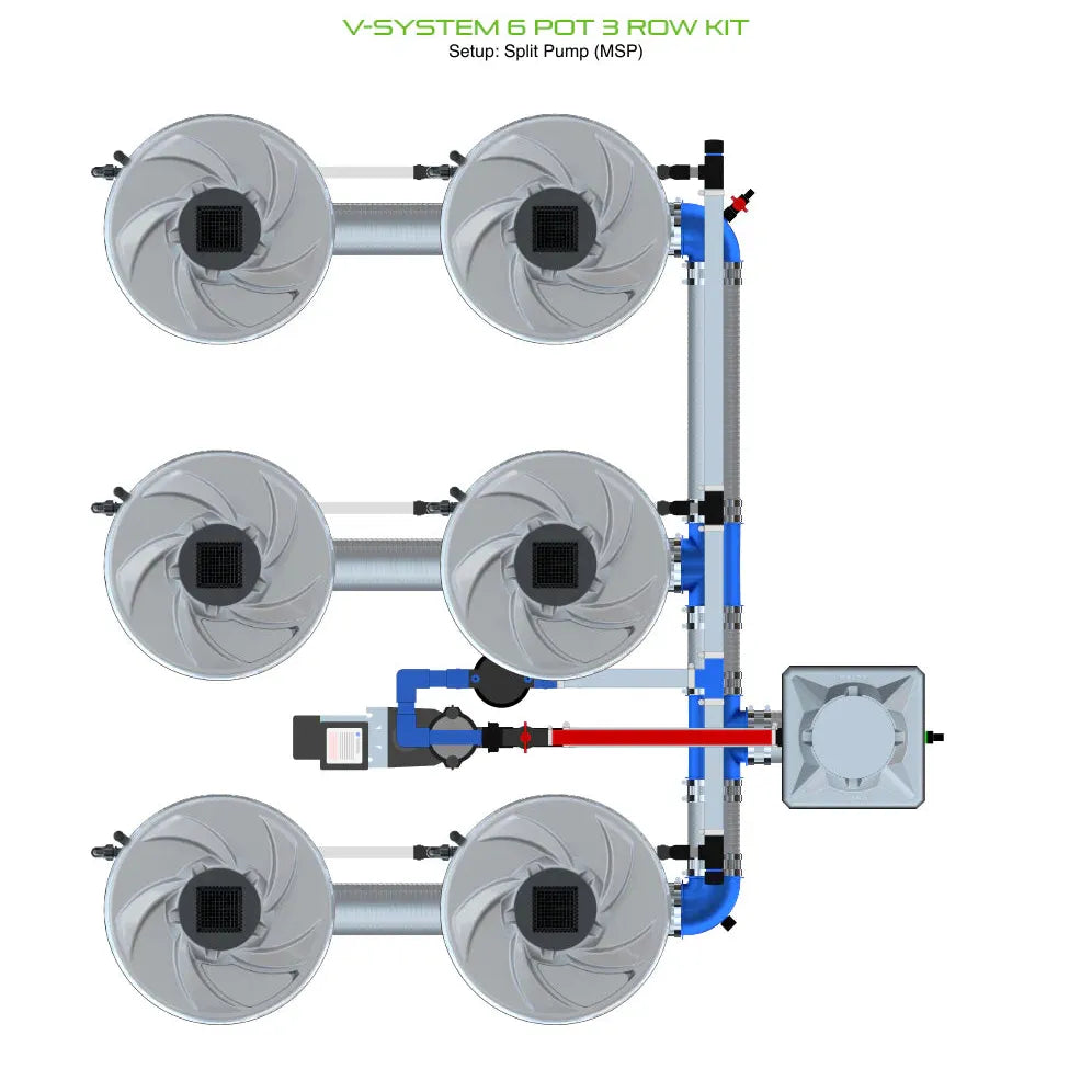 Alien Hydroponics V-SYSTEM 6 Pot 3 Row Kit