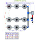 Alien Hydroponics V-SYSTEM 9 Pot 3 Row Kit