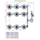 Alien Hydroponics V-SYSTEM 9 Pot 3 Row Kit