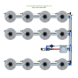 Alien Hydroponics V-SYSTEM 12 Pot 3 Row Kit