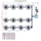 Alien Hydroponics V-SYSTEM 12 Pot 3 Row Kit