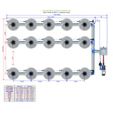Alien Hydroponics V-SYSTEM 15 Pot 3 Row Kit