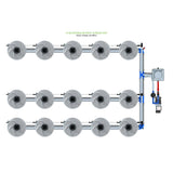 Alien Hydroponics V-SYSTEM 15 Pot 3 Row Kit