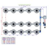 Alien Hydroponics V-SYSTEM 15 Pot 3 Row Kit