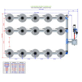 Alien Hydroponics V-SYSTEM 15 Pot 3 Row Kit