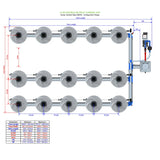 Alien Hydroponics V-SYSTEM 15 Pot 3 Row Kit
