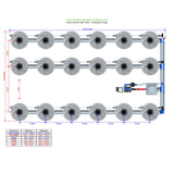 Alien Hydroponics V-SYSTEM 18 Pot 3 Row Kit