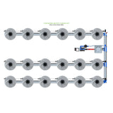 Alien Hydroponics V-SYSTEM 18 Pot 3 Row Kit