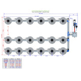 Alien Hydroponics V-SYSTEM 18 Pot 3 Row Kit