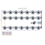 Alien Hydroponics V-SYSTEM 21 Pot 3 Row Kit
