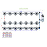 Alien Hydroponics V-SYSTEM 21 Pot 3 Row Kit