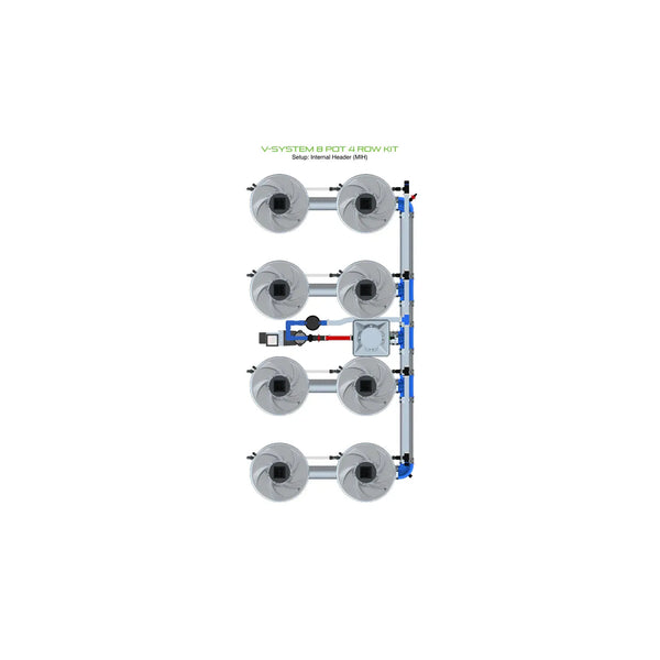 Alien Hydroponics V-SYSTEM 8 Pot 4 Row Kit