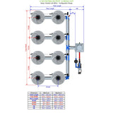 Alien Hydroponics V-SYSTEM 8 Pot 4 Row Kit