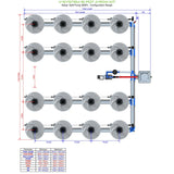 Alien Hydroponics V-SYSTEM 16 Pot 4 Row Kit