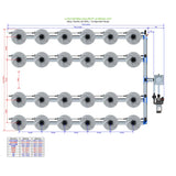 Alien Hydroponics V-SYSTEM 24 Pot 4 Row Kit