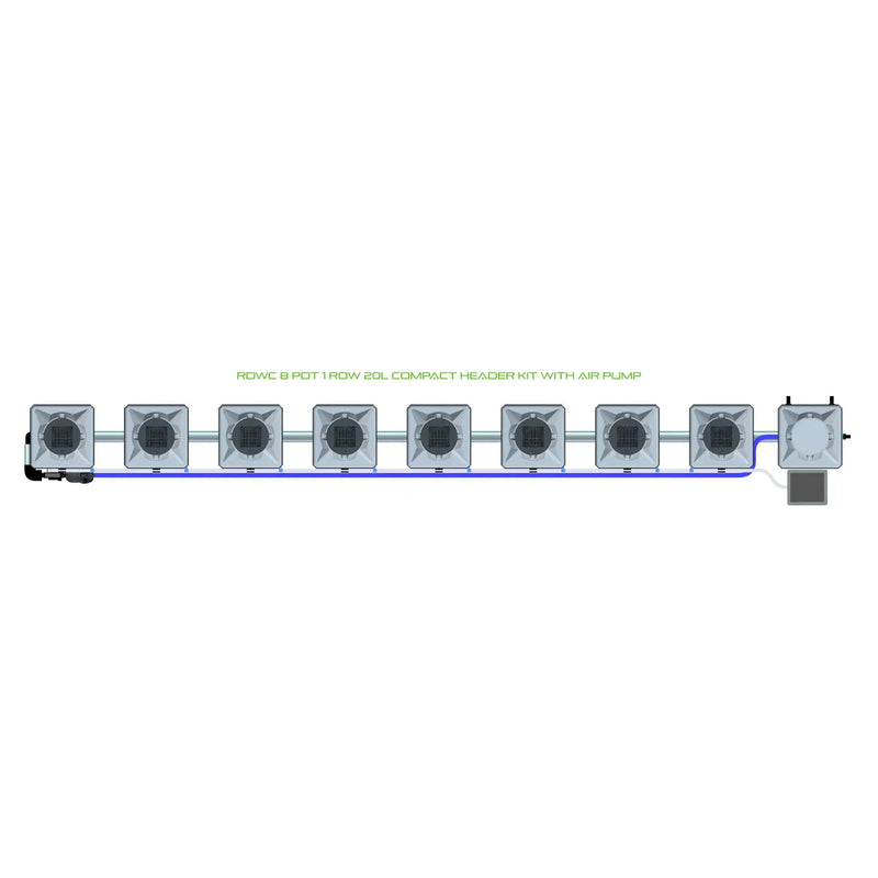 Alien Hydroponics RDWC 8 Pot 1 Row Kit