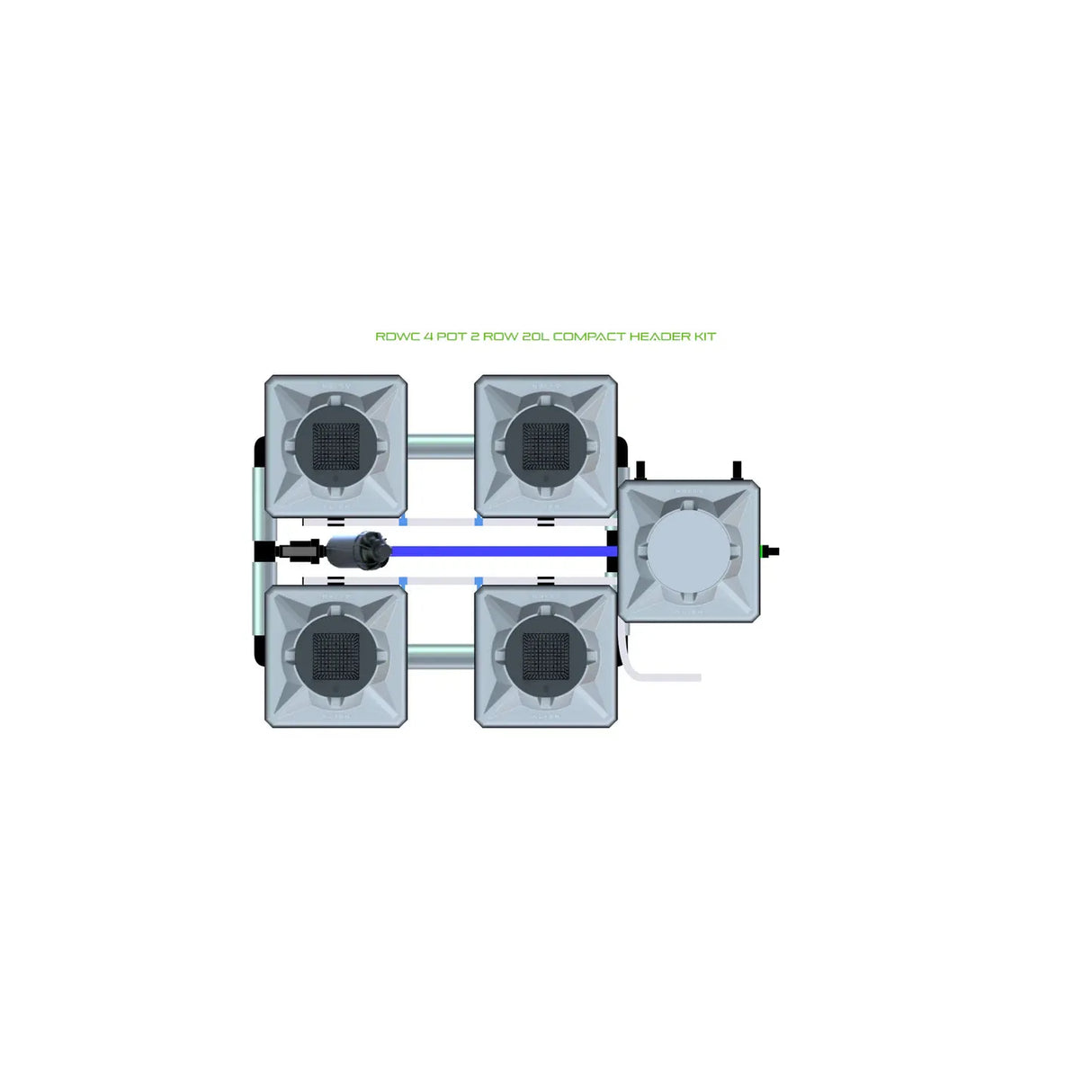 Alien Hydroponics RDWC 4 Pot 2 Row Kit