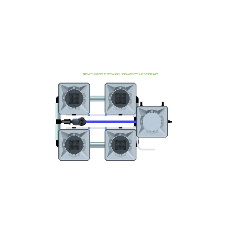 Alien Hydroponics RDWC 4 Pot 2 Row Kit