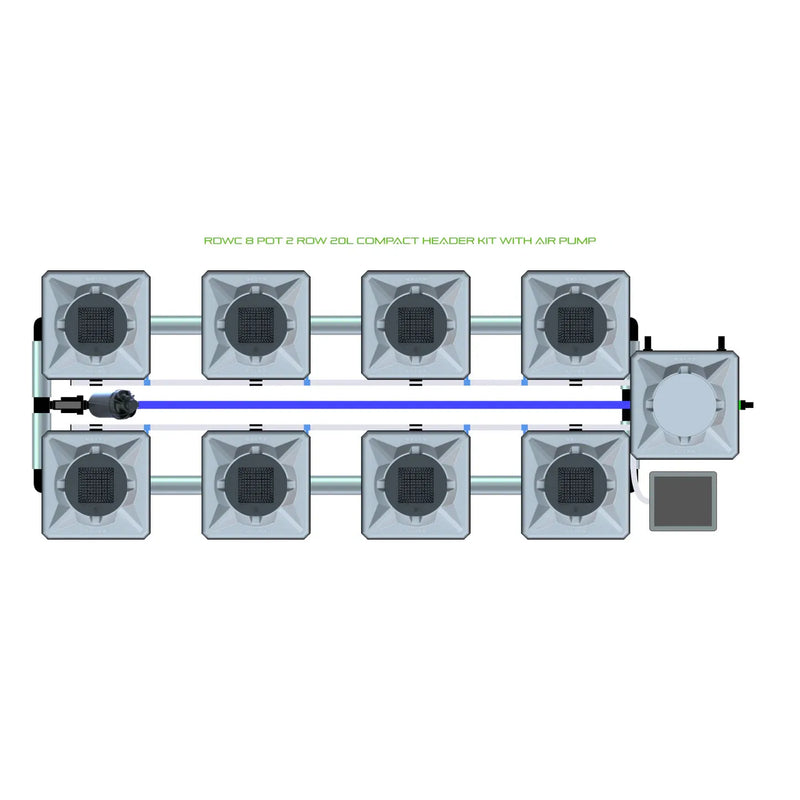 Alien Hydroponics RDWC 8 Pot 2 Row Kit