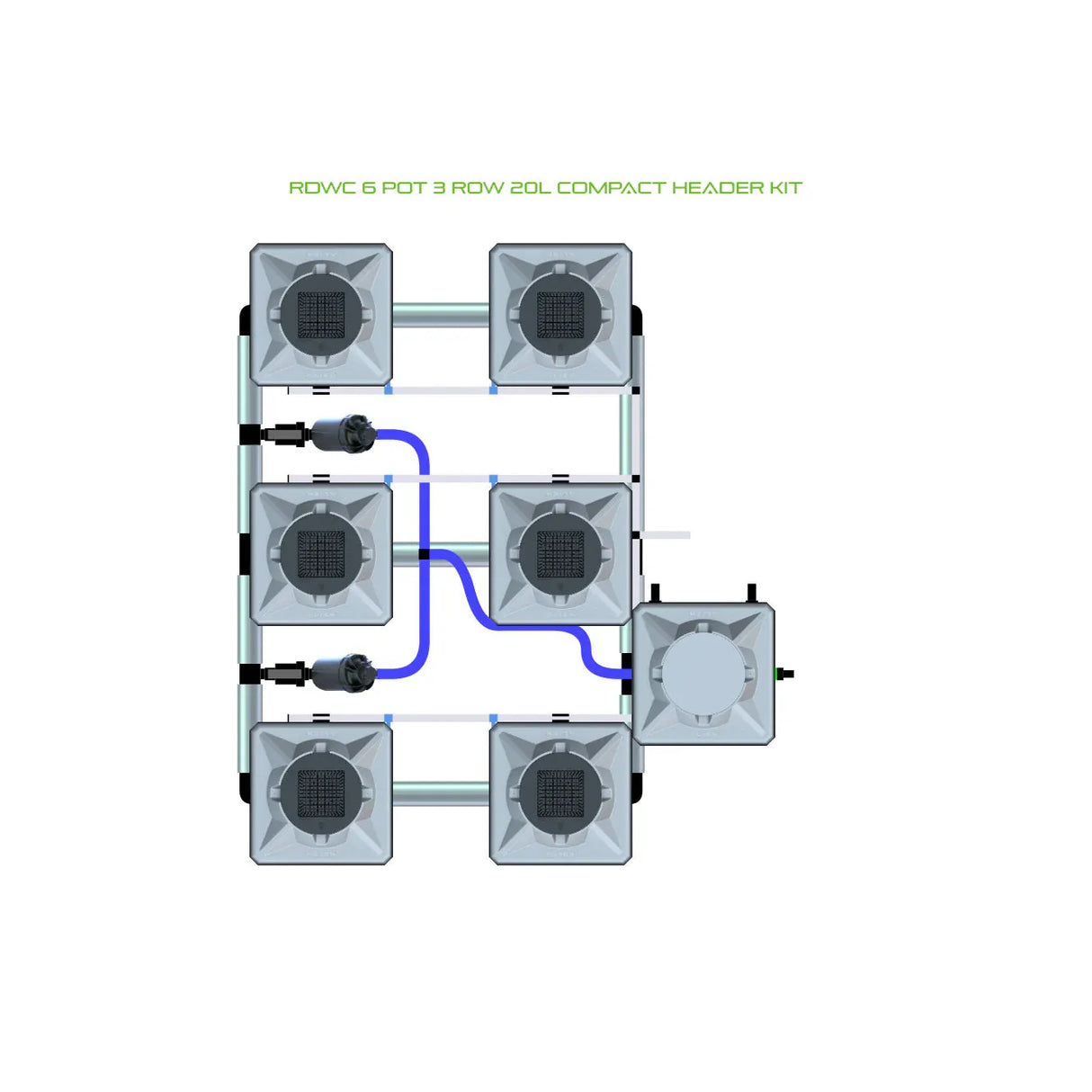 Alien Hydroponics RDWC 6 Pot 3 Row Kit