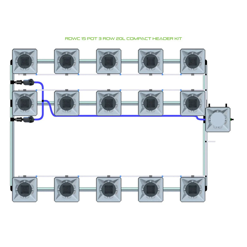 Alien Hydroponics RDWC 15 Pot 3 Row Kit