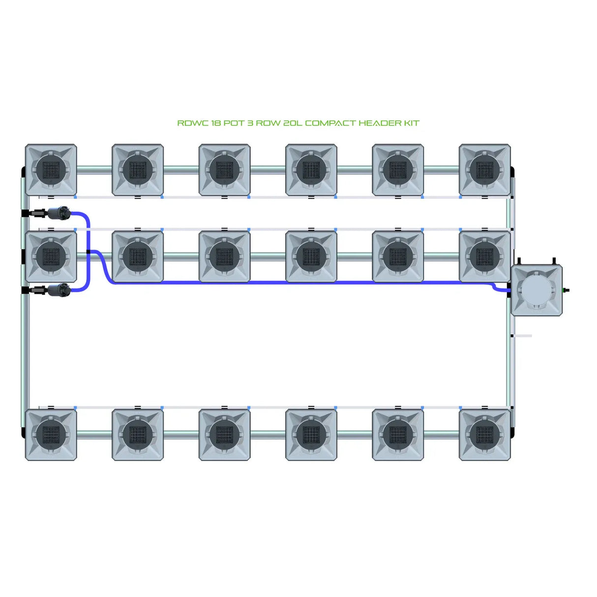 Alien Hydroponics RDWC 18 Pot 3 Row Kit