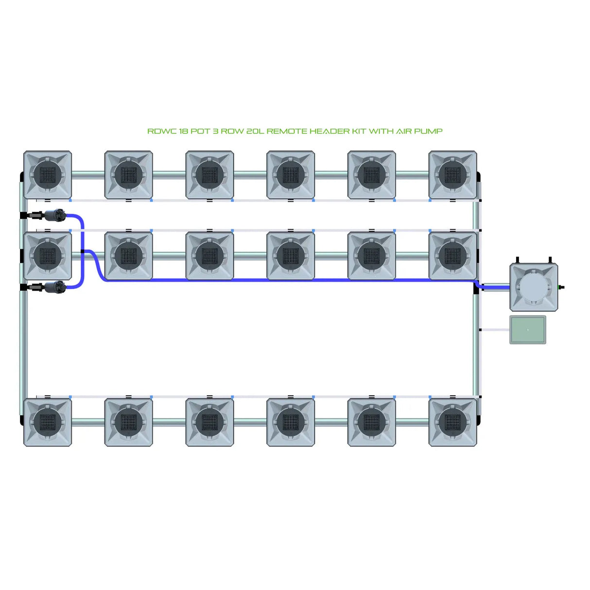 Alien Hydroponics RDWC 18 Pot 3 Row Kit