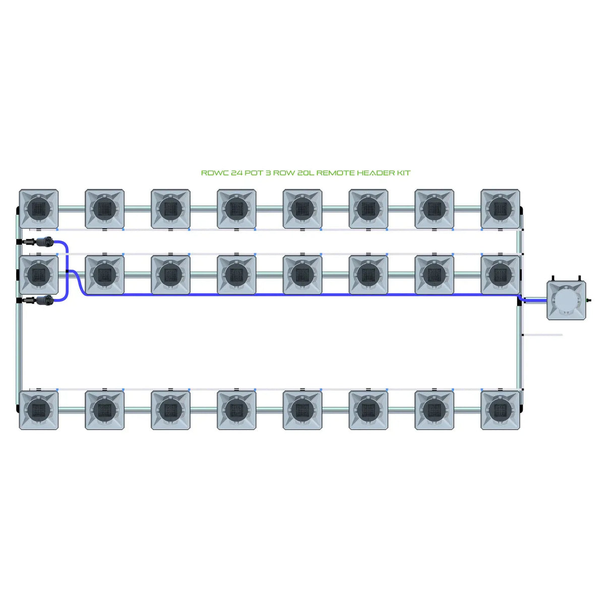 Alien Hydroponics RDWC 24 Pot 3 Row Kit