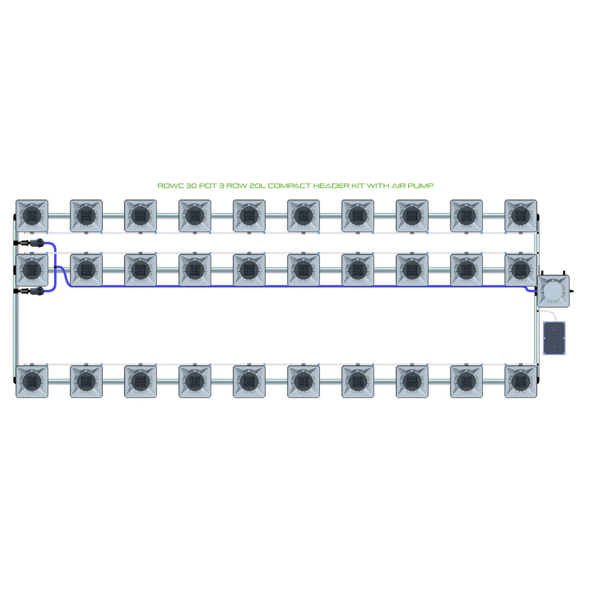 Alien Hydroponics RDWC 30 Pot 3 Row Kit