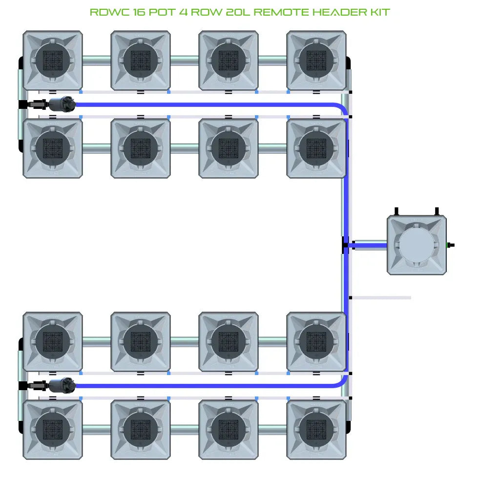 Alien Hydroponics RDWC 16 Pot 4 Row Kit