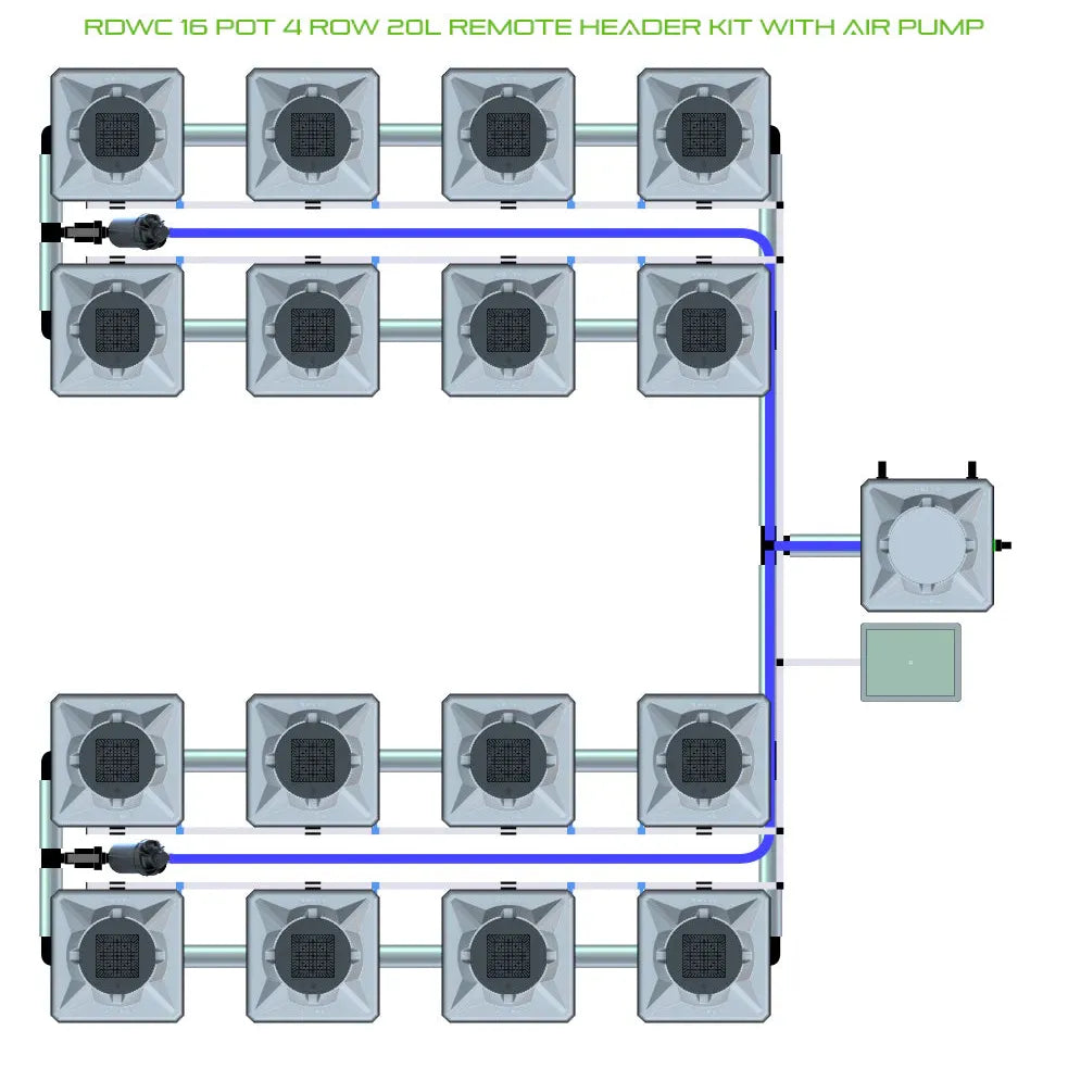 Alien Hydroponics RDWC 16 Pot 4 Row Kit