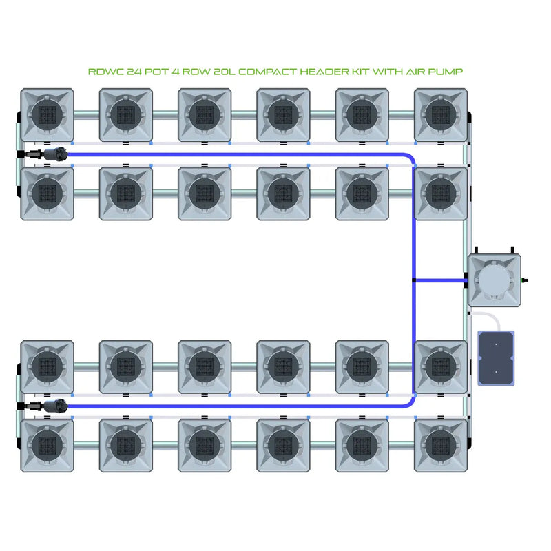 Alien Hydroponics RDWC 24 Pot 4 Row Kit