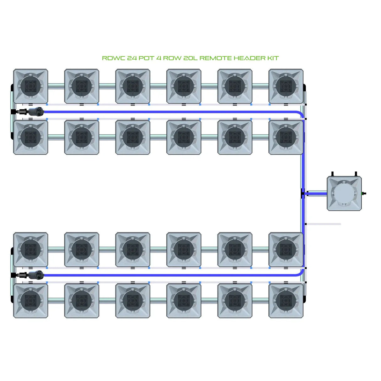 Alien Hydroponics RDWC 24 Pot 4 Row Kit