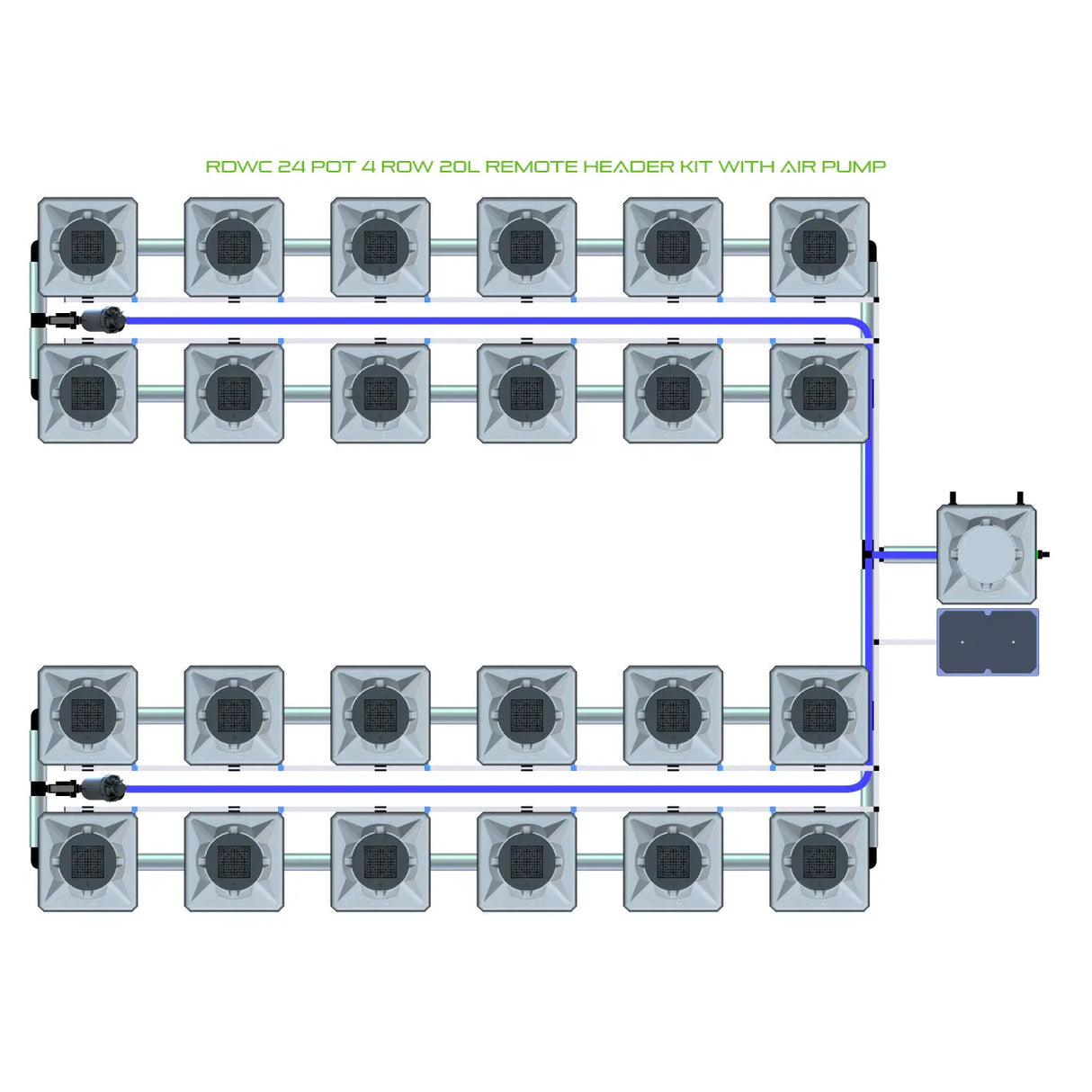 Alien Hydroponics RDWC 24 Pot 4 Row Kit