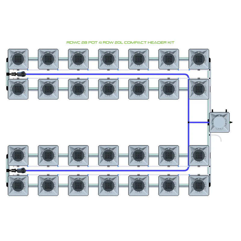 Alien Hydroponics RDWC 28 Pot 4 Row Kit
