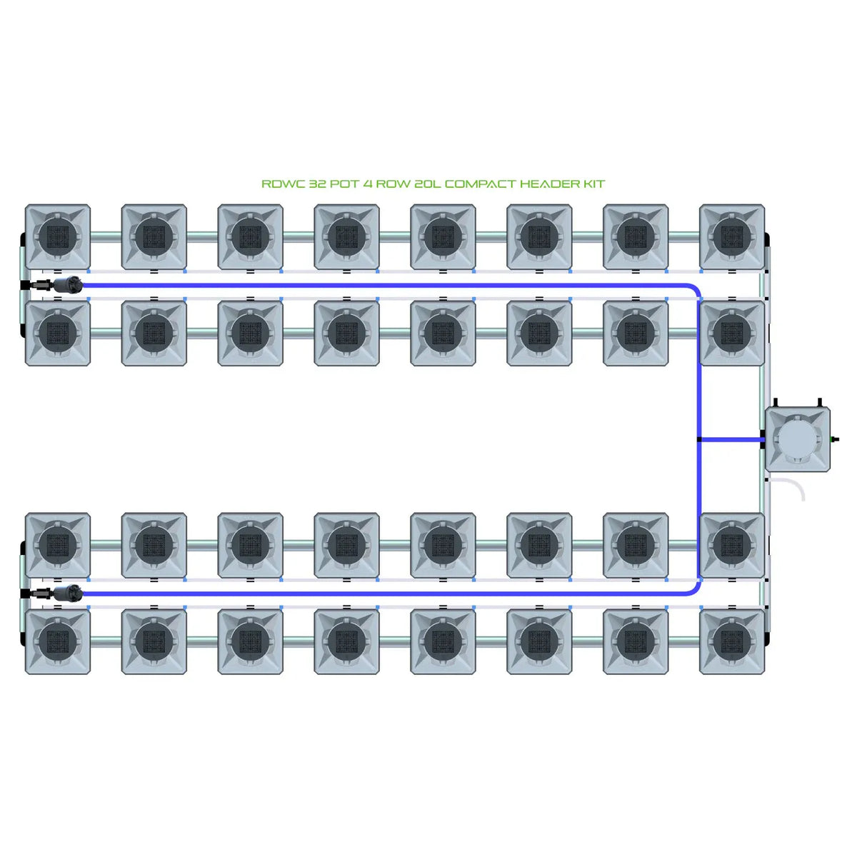 Alien Hydroponics RDWC 32 Pot 4 Row Kit
