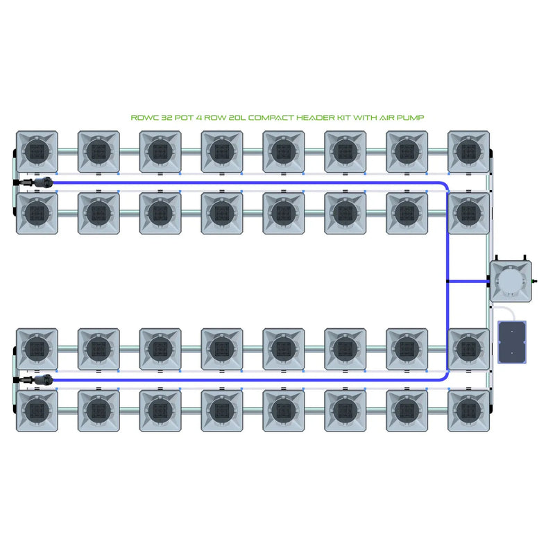 Alien Hydroponics RDWC 32 Pot 4 Row Kit