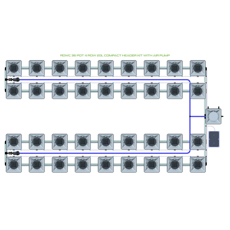 Alien Hydroponics RDWC 36 Pot 4 Row Kit
