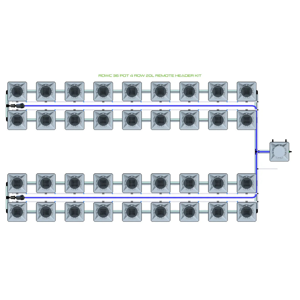 Alien Hydroponics RDWC 36 Pot 4 Row Kit