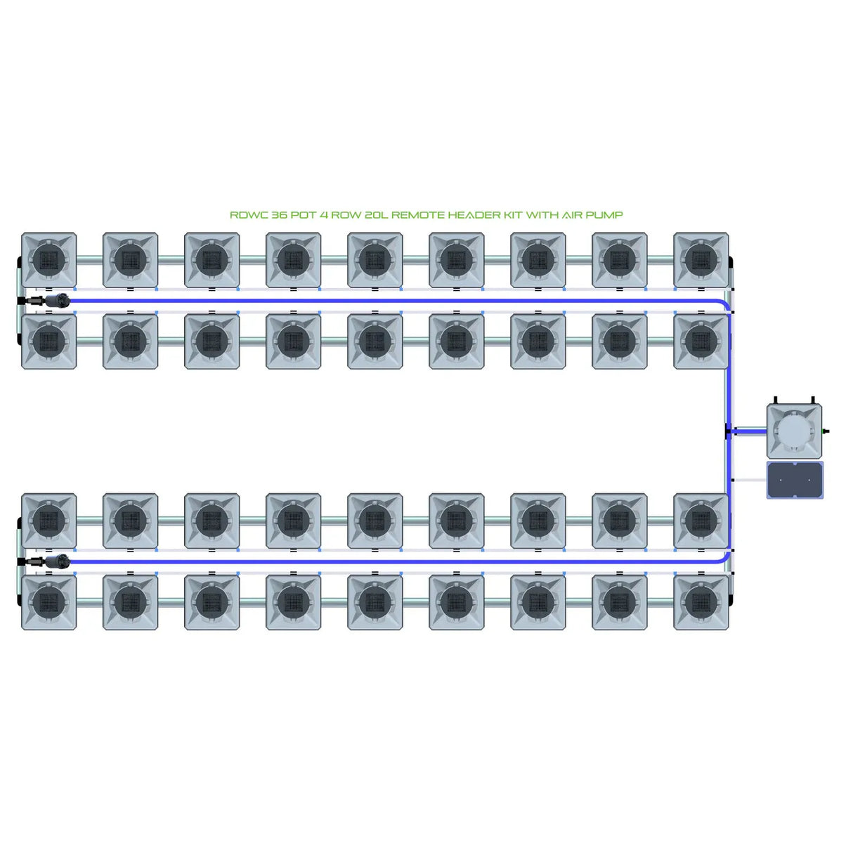 Alien Hydroponics RDWC 36 Pot 4 Row Kit