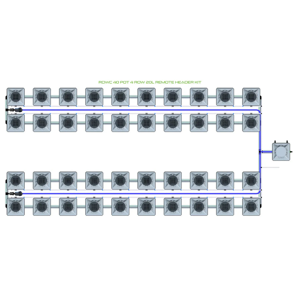 Alien Hydroponics RDWC 40 Pot 4 Row Kit
