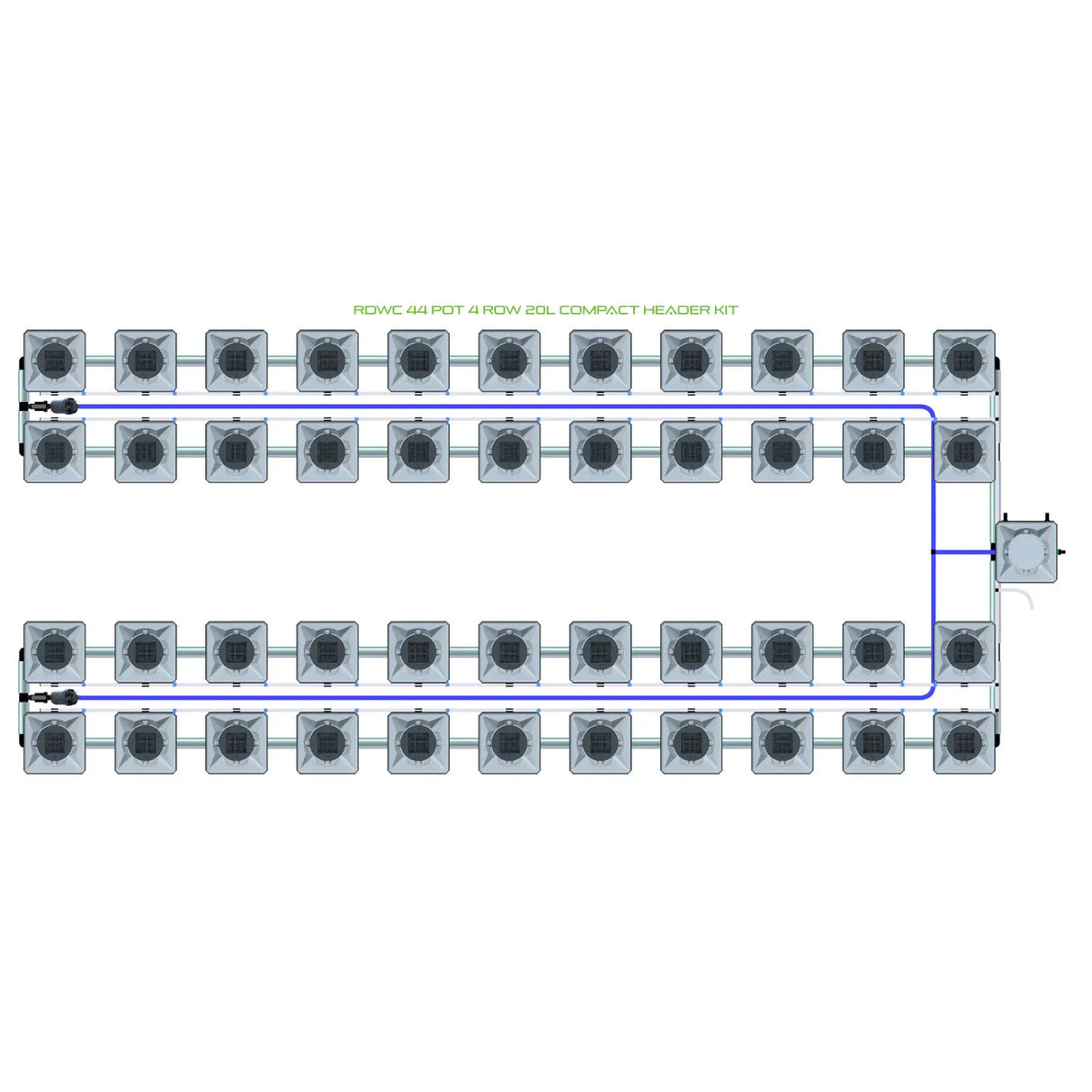 Alien Hydroponics RDWC 44 Pot 4 Row Kit