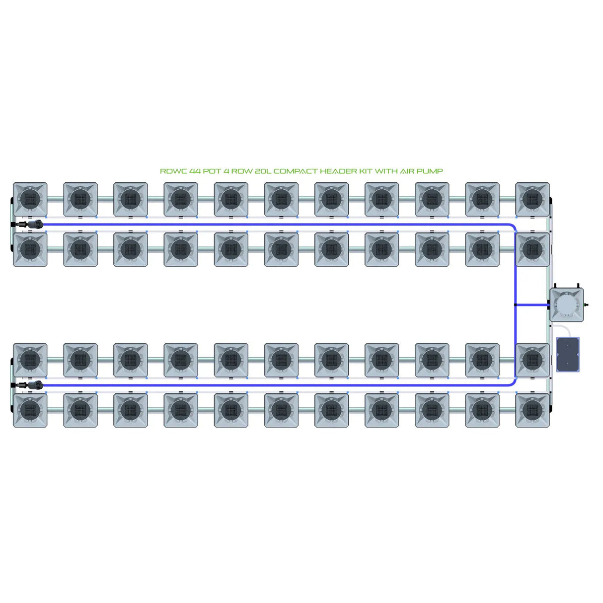 Alien Hydroponics RDWC 44 Pot 4 Row Kit