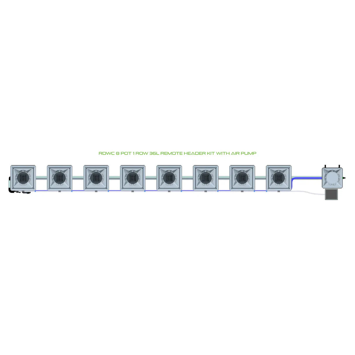 Alien Hydroponics RDWC 8 Pot 1 Row Kit