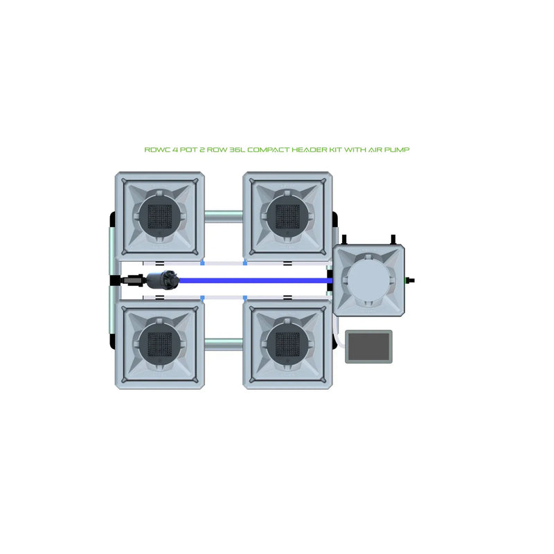 Alien Hydroponics RDWC 4 Pot 2 Row Kit