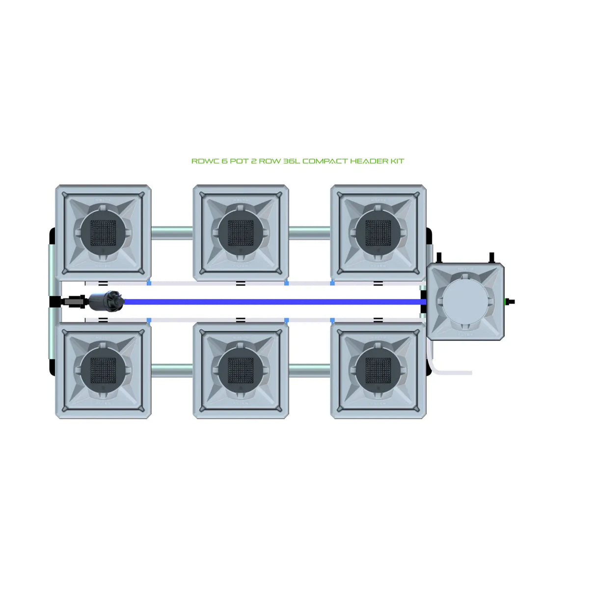 Alien Hydroponics RDWC 6 Pot 2 Row Kit