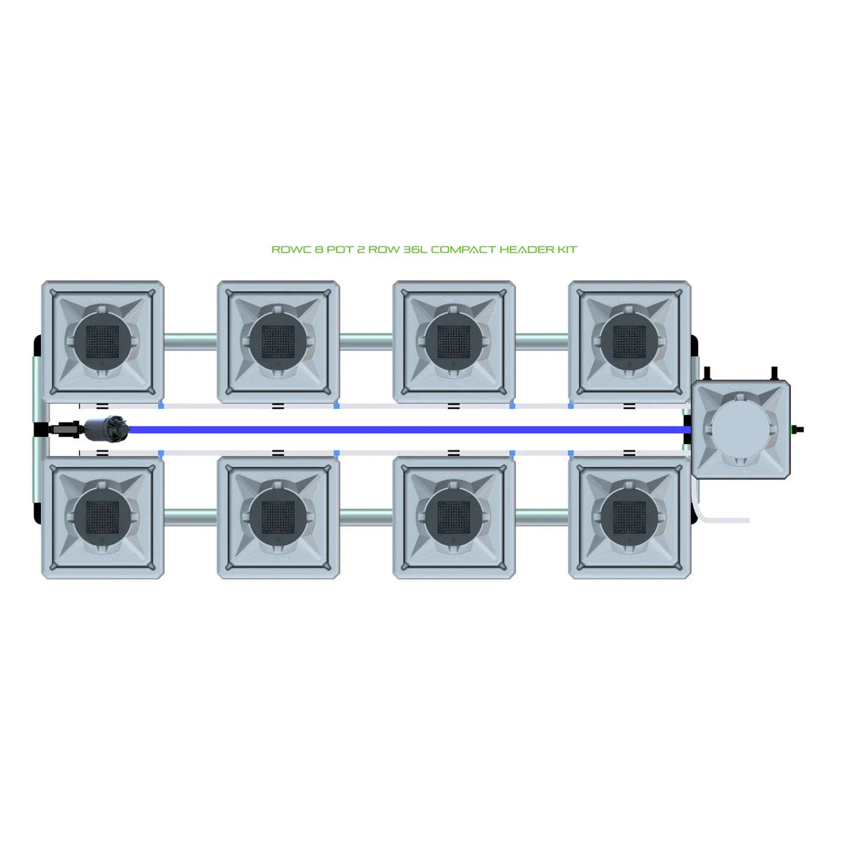 Alien Hydroponics RDWC 8 Pot 2 Row Kit