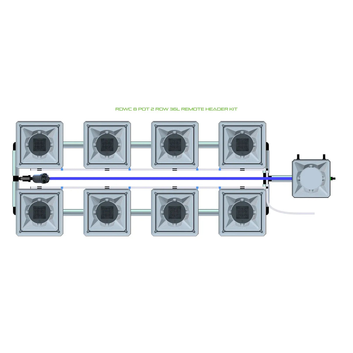 Alien Hydroponics RDWC 8 Pot 2 Row Kit