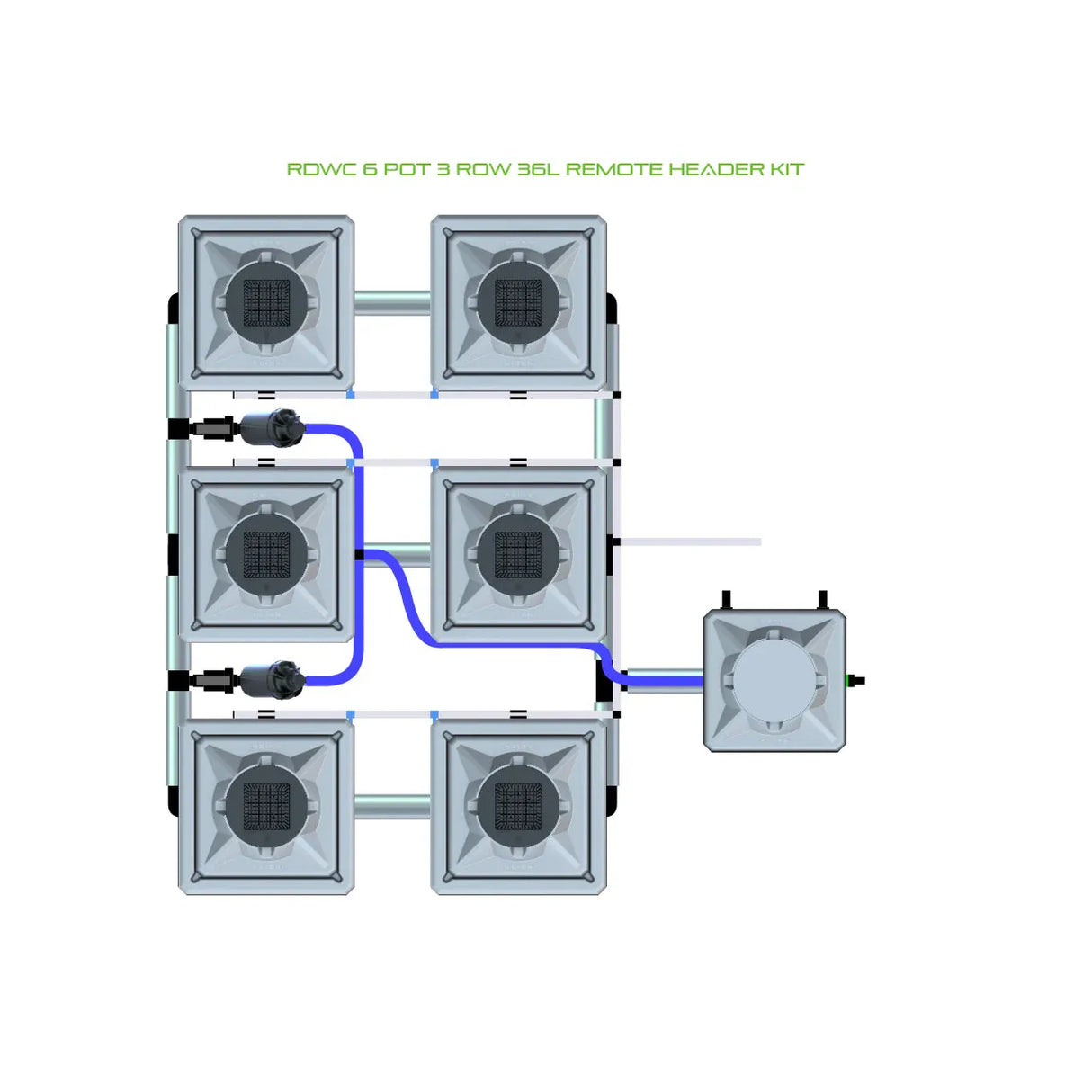 Alien Hydroponics RDWC 6 Pot 3 Row Kit