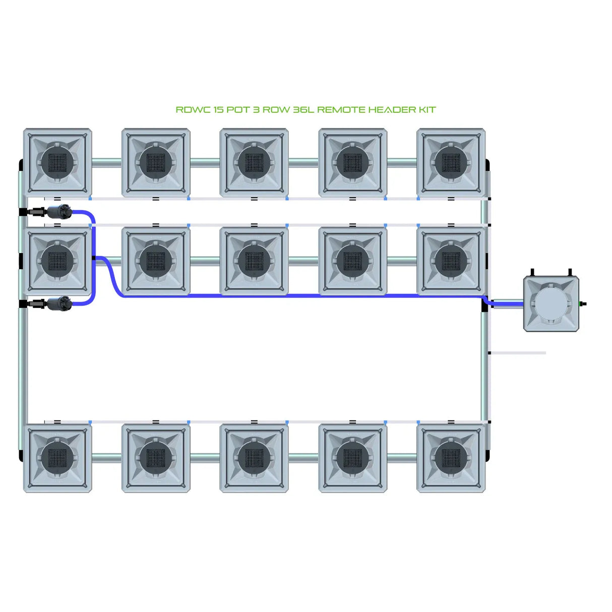 Alien Hydroponics RDWC 15 Pot 3 Row Kit